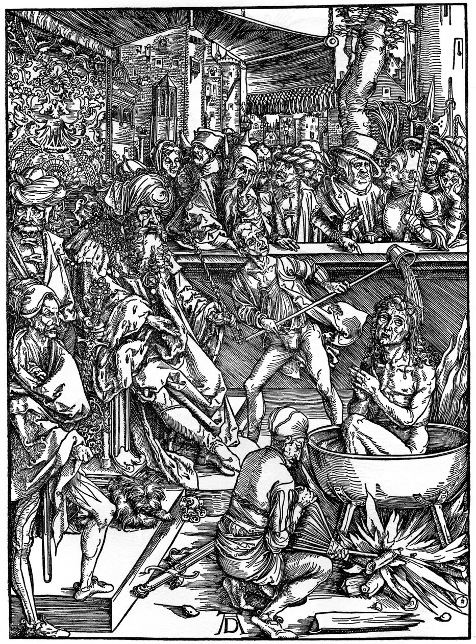 Tortura św. Jana Ewangelisty, 1498, 1936 autorstwa Albrecht Dürer