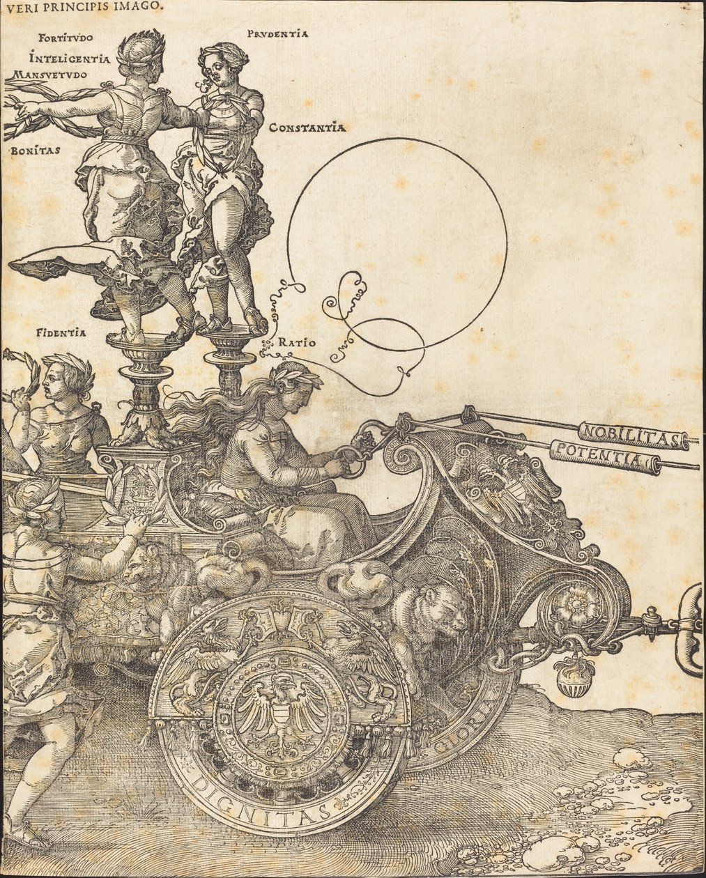 Rydwan triumfalny Maksymiliana I (Wielki Wagon Triumfalny) [tablica 2 z 8] autorstwa Albrecht Dürer