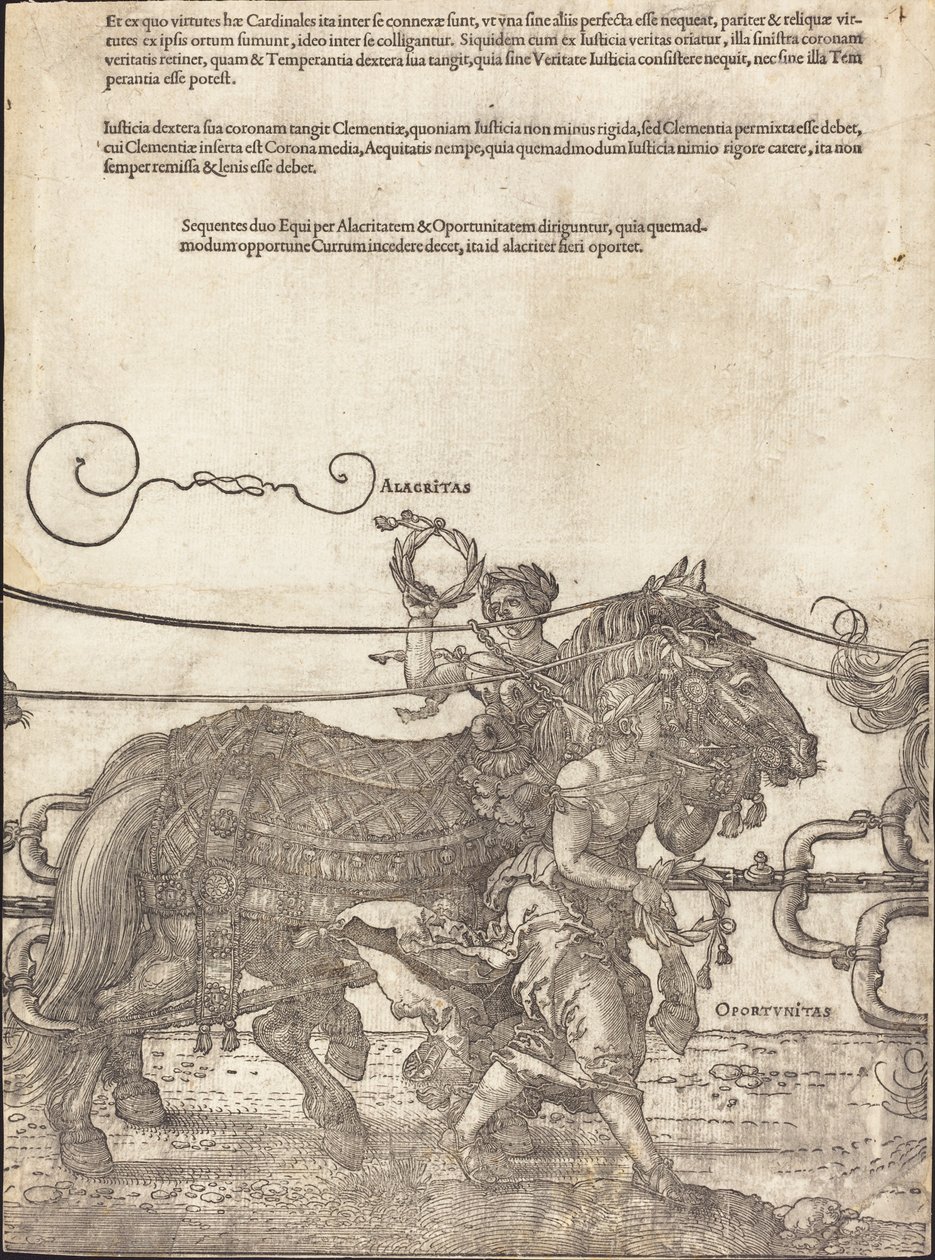 Rydwan triumfalny Maksymiliana I (Wielki Wagon Triumfalny) [tablica 4 z 8] autorstwa Albrecht Dürer