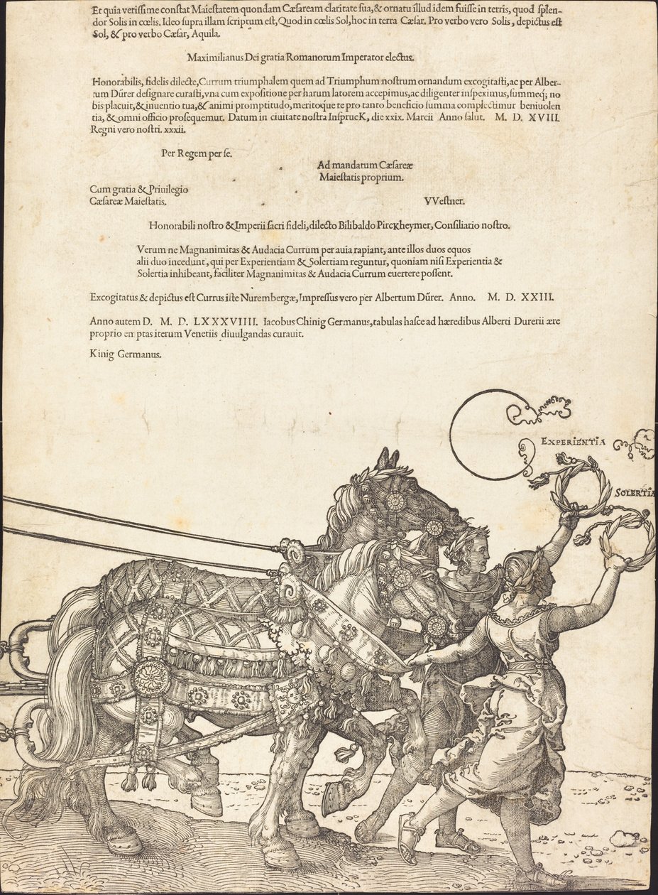 Rydwan triumfalny Maksymiliana I (Wielki Wagon Triumfalny) [tablica 8 z 8] autorstwa Albrecht Dürer