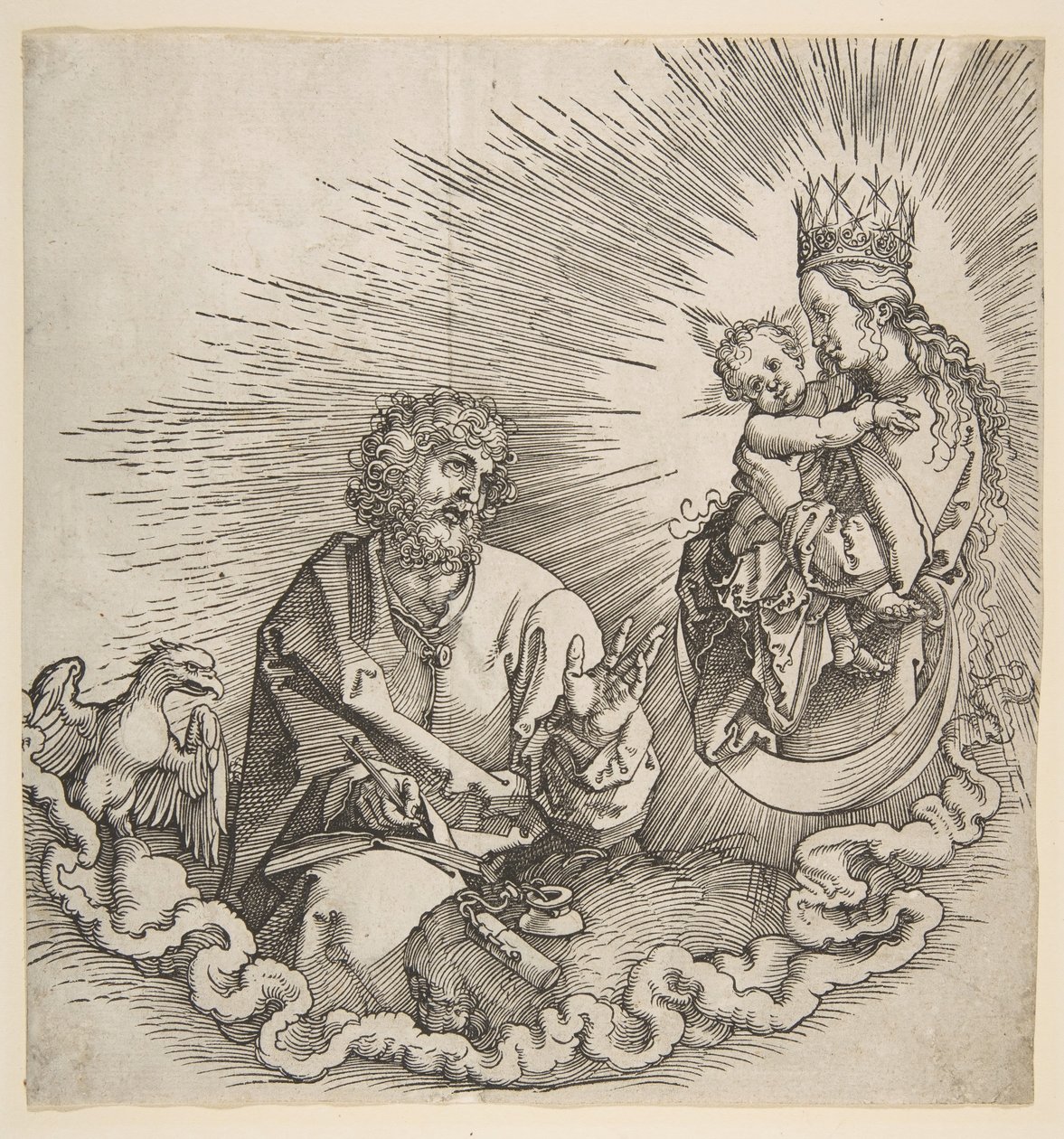 Dziewica ukazująca się św. Janowi, Frontyspis do Apokalipsy, 1511. autorstwa Albrecht Dürer