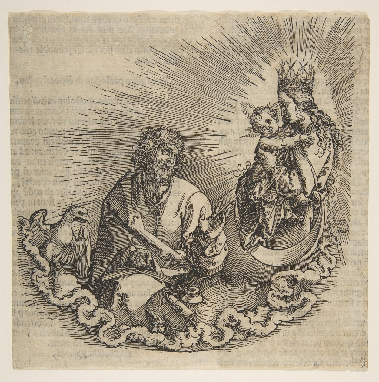 Dziewica ukazująca się św. Janowi, Frontyspis do Apokalipsy, 1511. autorstwa Albrecht Dürer
