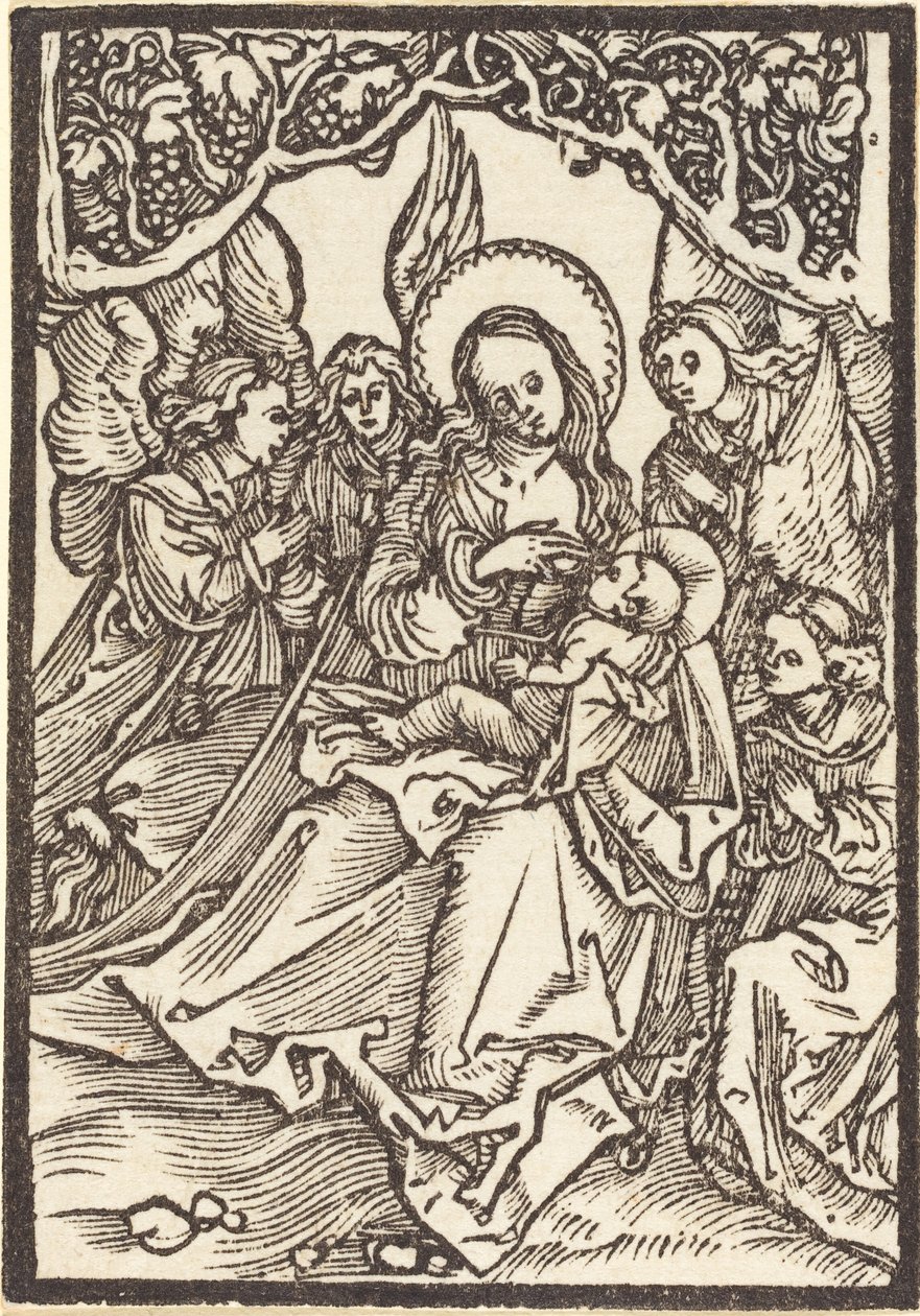 Dziewica karmiąca Dzieciątko Jezus z czterema aniołami autorstwa Albrecht Dürer
