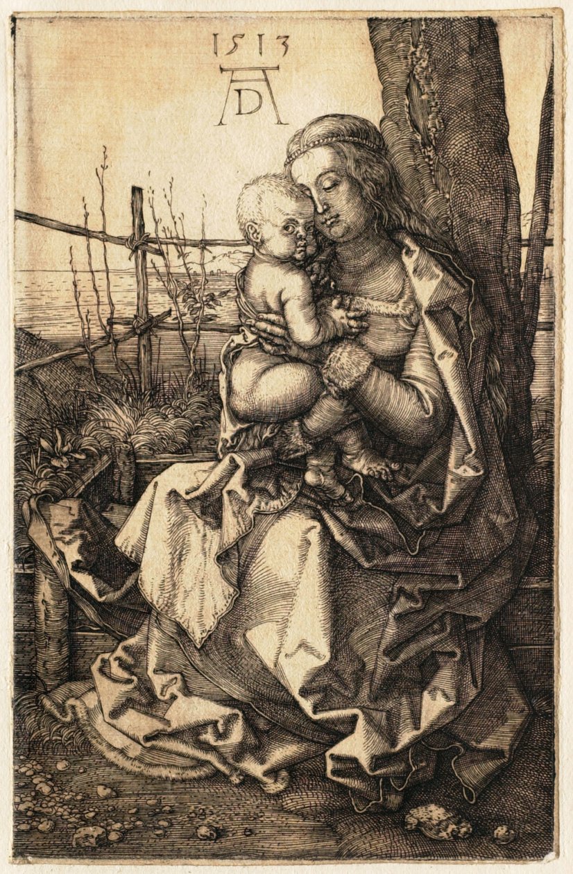 Matka Boska z Dzieciątkiem siedząca przy drzewie autorstwa Albrecht Dürer