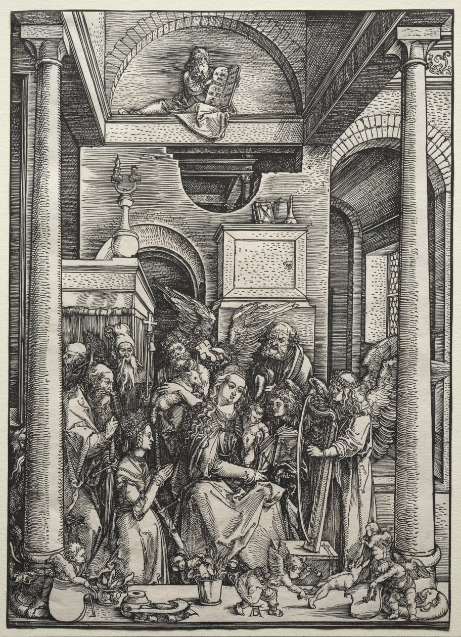 Dziewica z Dzieciątkiem w otoczeniu świętych i aniołów, ok. godz. 1500-1502. autorstwa Albrecht Dürer