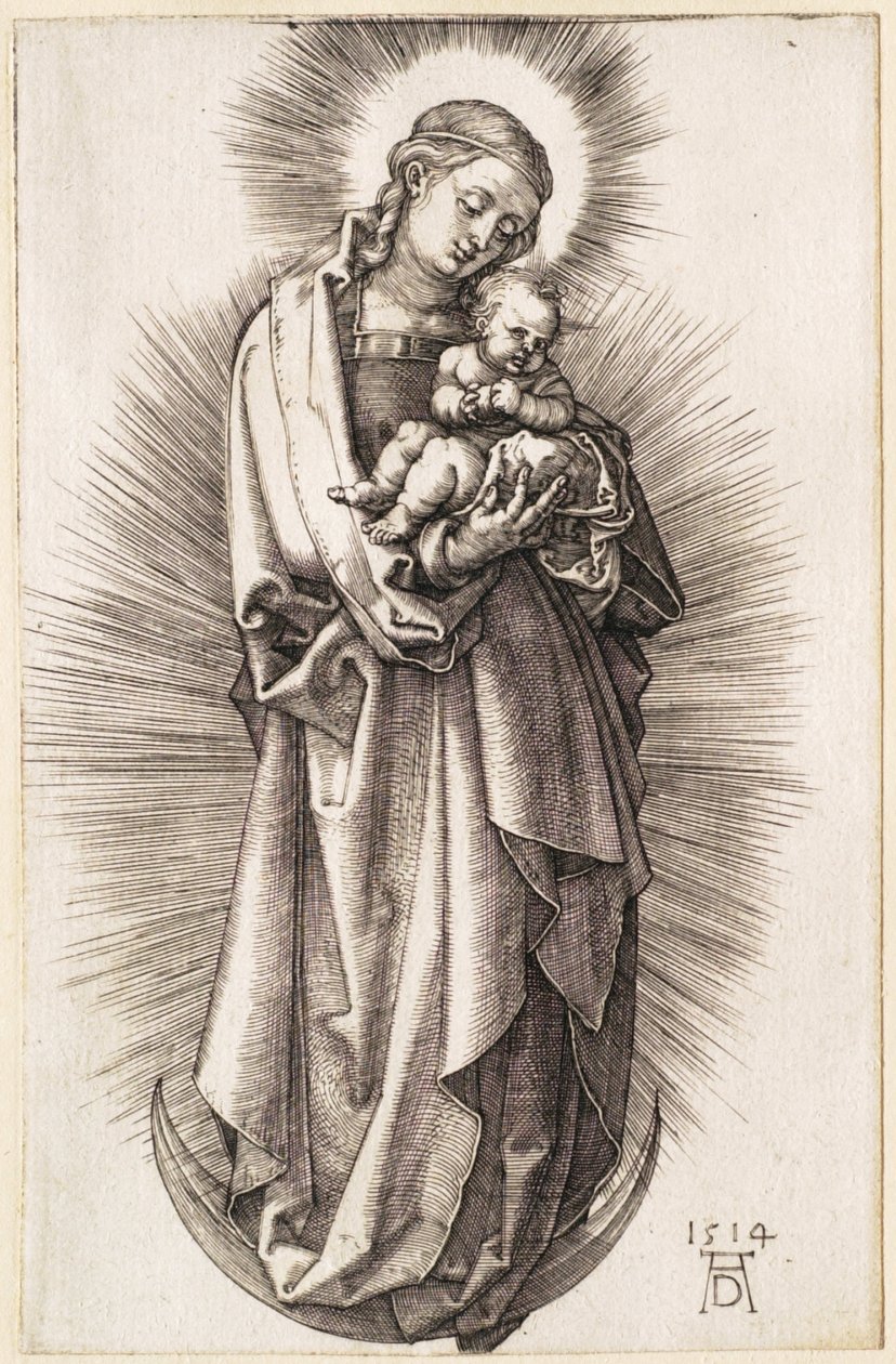Matka Boska z Dzieciątkiem na sierpie księżyca z diademem autorstwa Albrecht Dürer