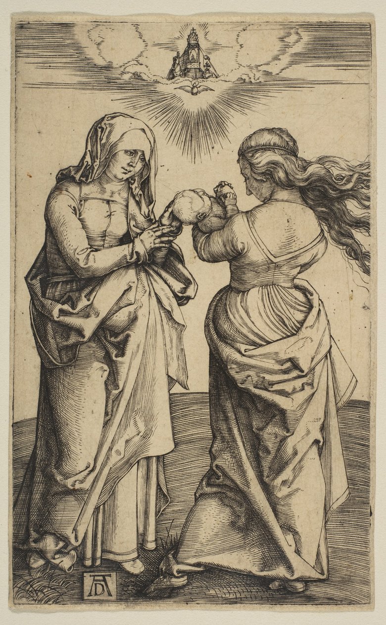 Dziewica z Dzieciątkiem z Dzieciątkiem i św. Anną, ca. 1500. autorstwa Albrecht Dürer