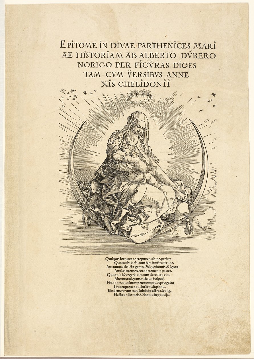 Dziewica na półksiężycu, z Życia Dziewicy autorstwa Albrecht Dürer