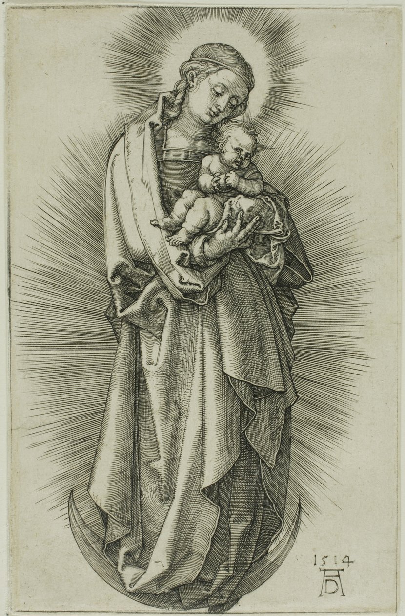 Dziewica na półksiężycu z diademem autorstwa Albrecht Dürer