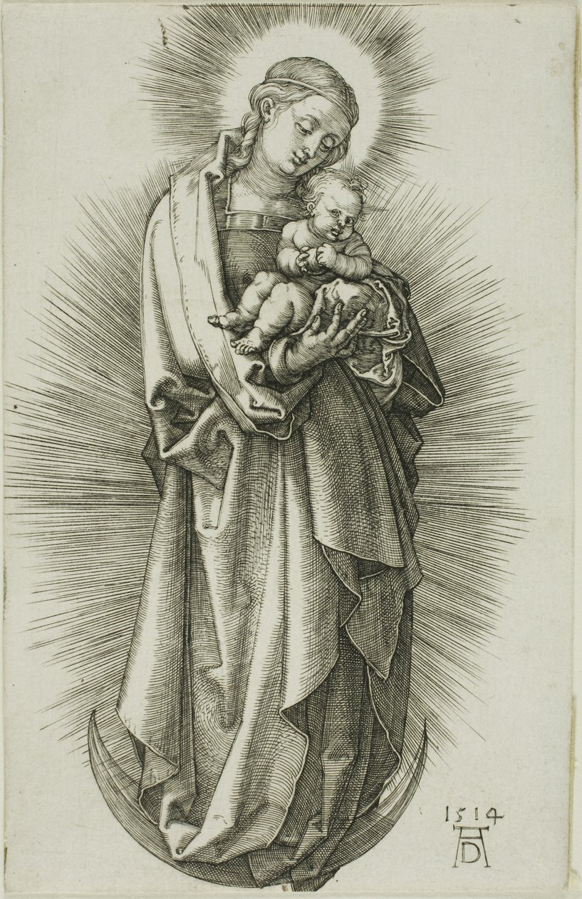 Dziewica na półksiężycu z diademem autorstwa Albrecht Dürer