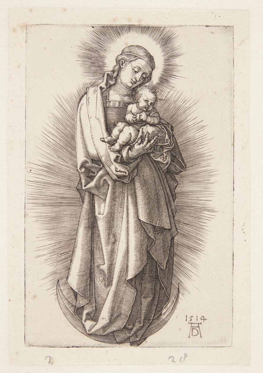 Dziewica na półksiężycu z diademem autorstwa Albrecht Dürer