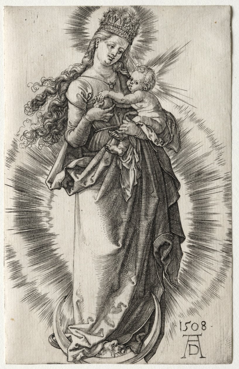 Dziewica z gwiaździstą koroną, 1508. autorstwa Albrecht Dürer