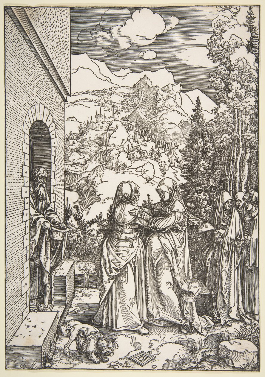 Nawiedzenie, z cyklu „Życie Marii Panny” autorstwa Albrecht Dürer