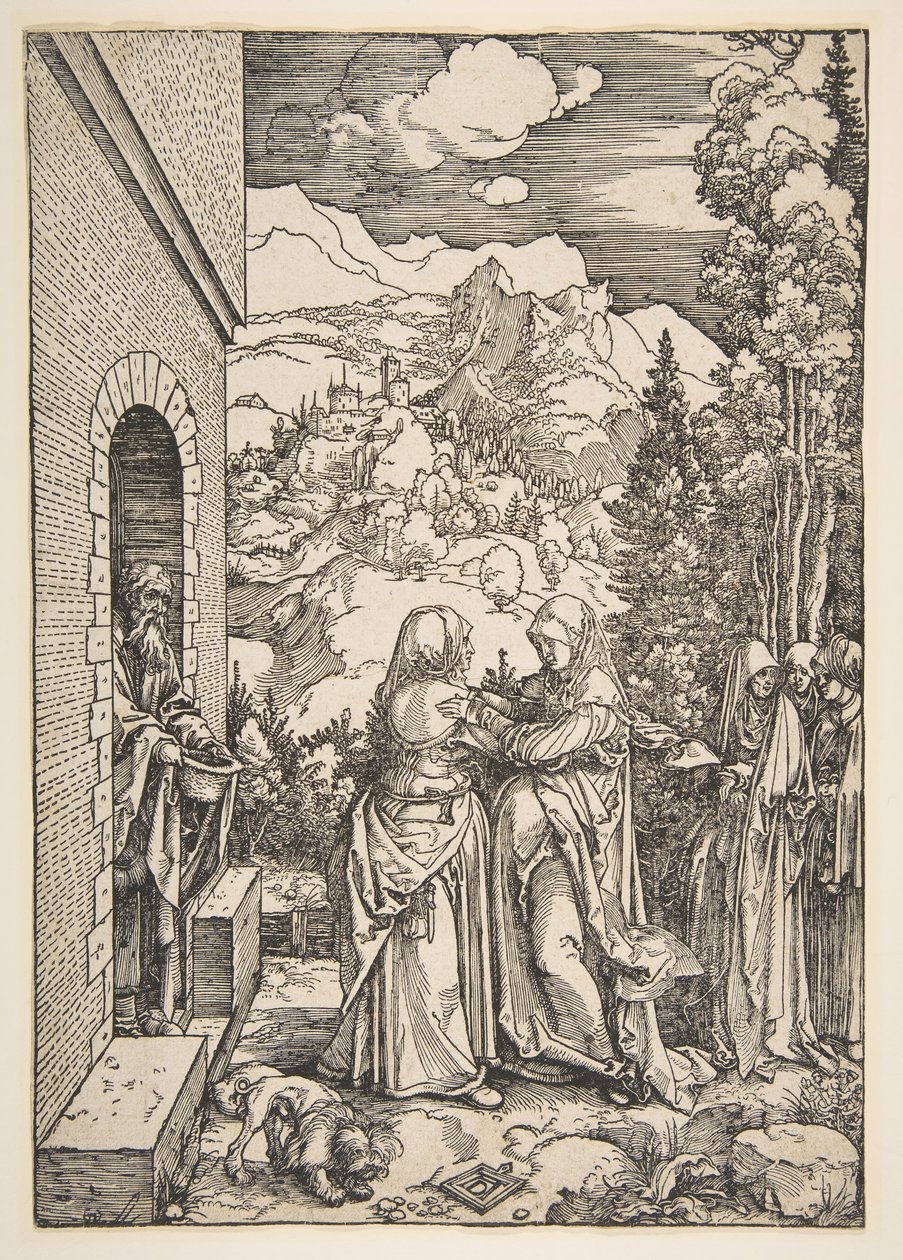 Nawiedzenie, z Życia Dziewicy, 1503-4. autorstwa Albrecht Dürer