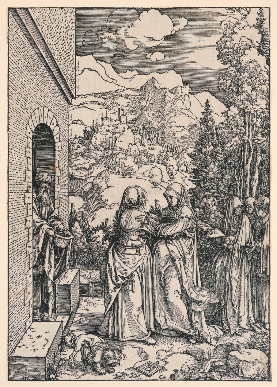 Nawiedzenie, z cyklu Życie Dziewicy autorstwa Albrecht Dürer