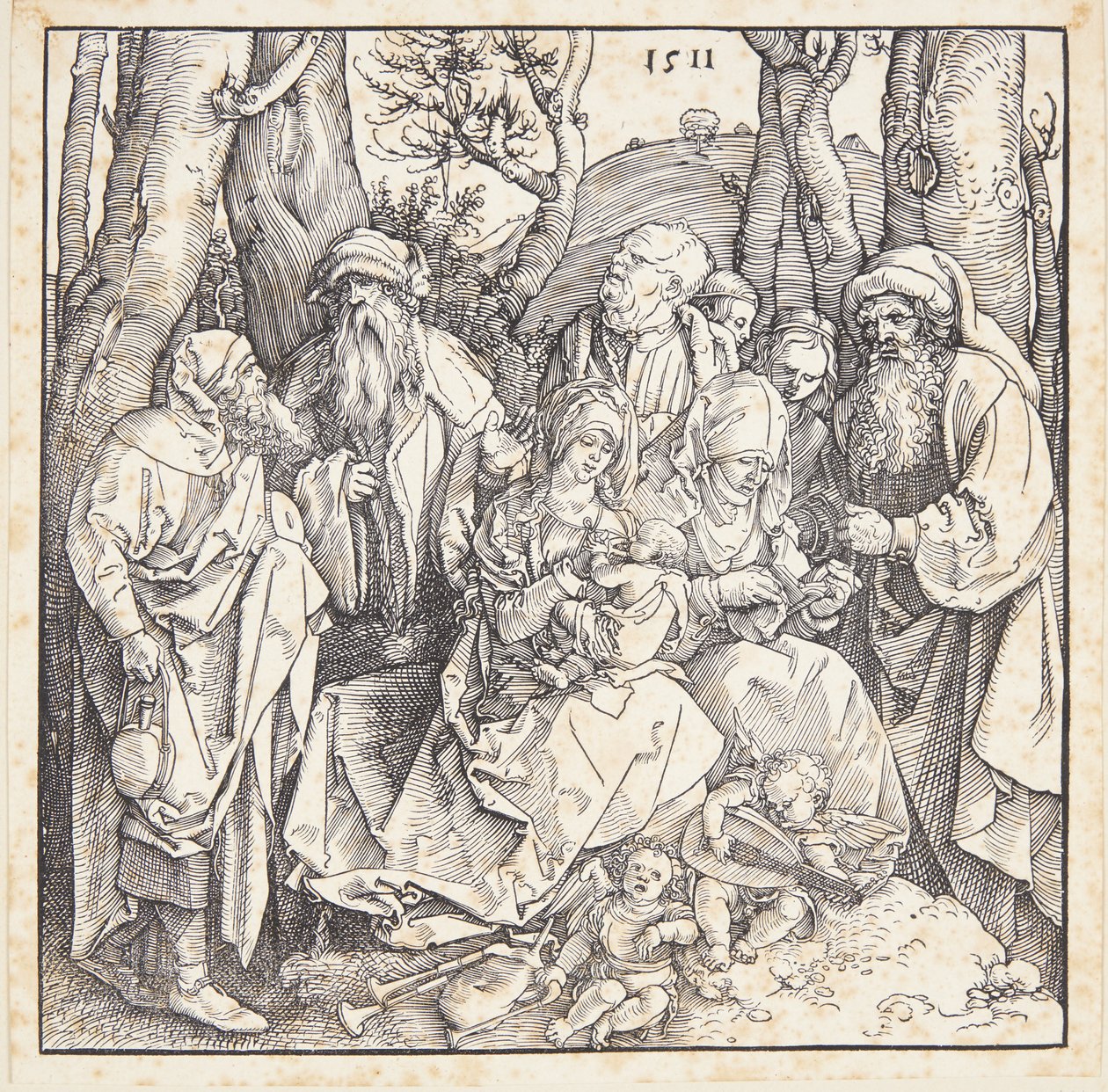 Święte pokrewieństwo z aniołami! autorstwa Albrecht Dürer