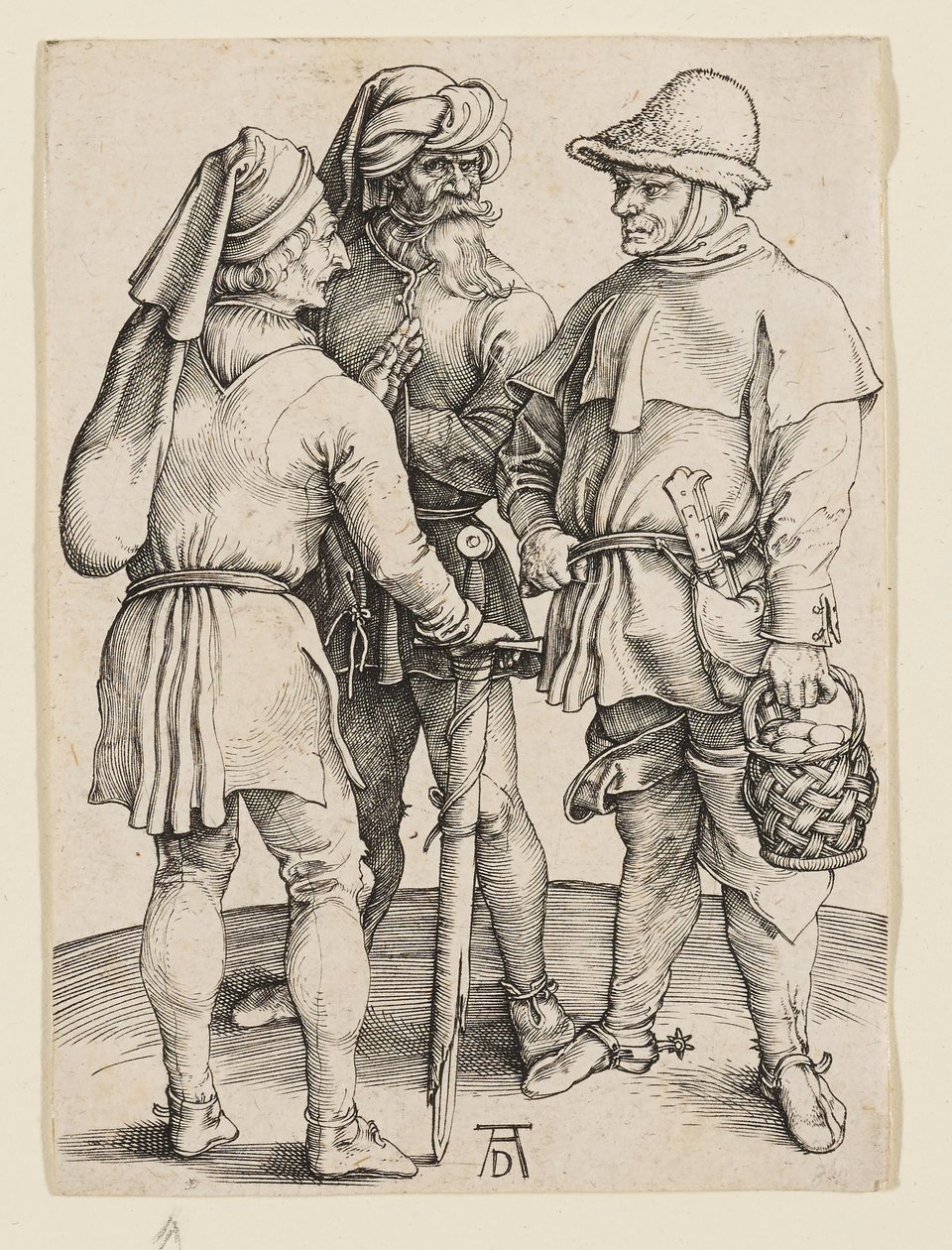 Trzech chłopów na targu autorstwa Albrecht Dürer