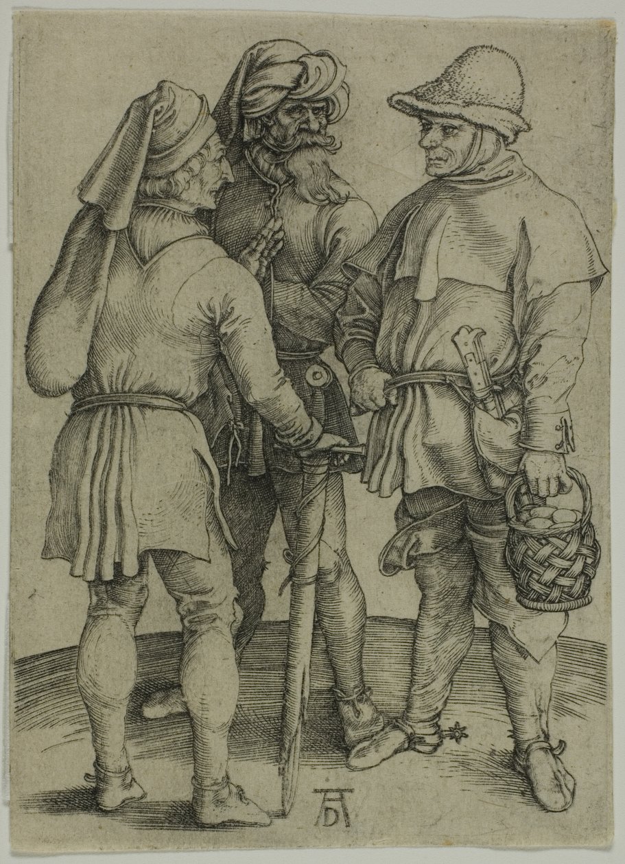 Trzej chłopi w rozmowie autorstwa Albrecht Dürer