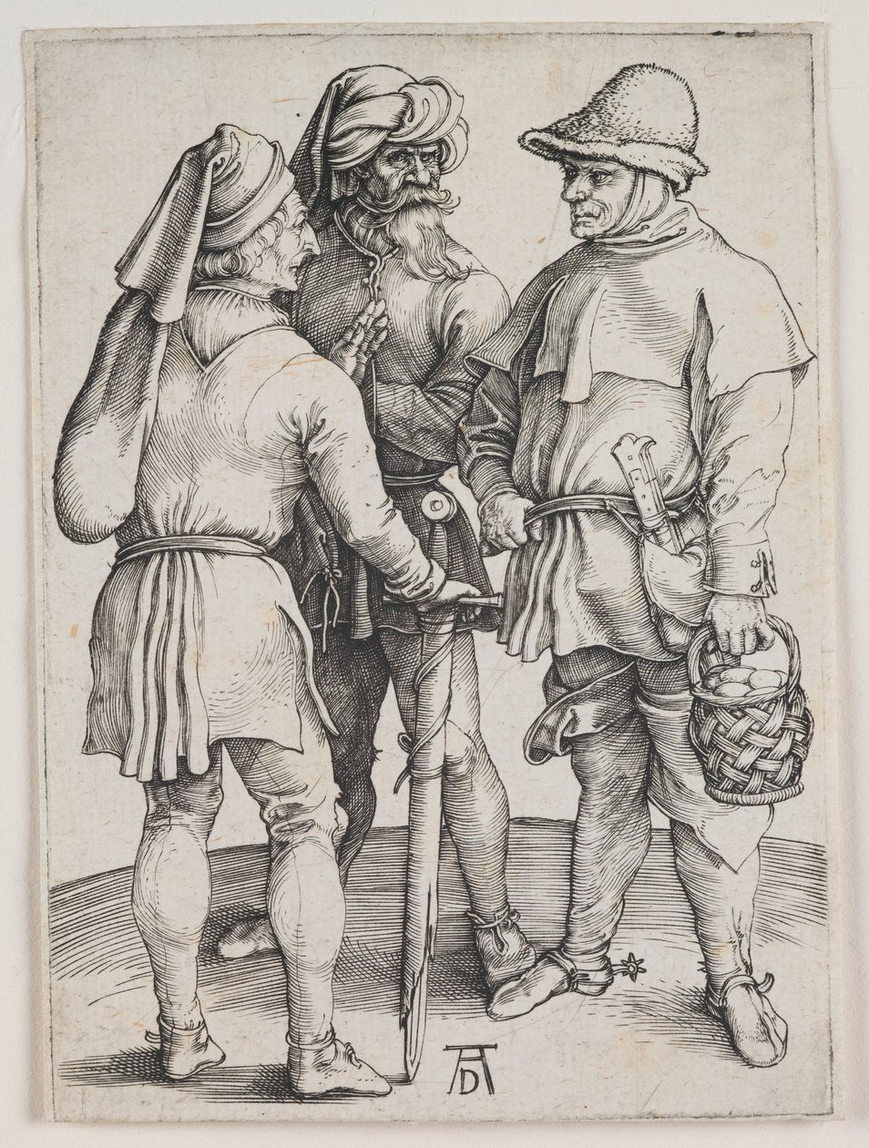 Trzej chłopi w rozmowie autorstwa Albrecht Dürer