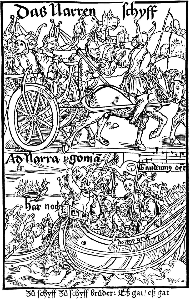 Strona tytułowa wydania Statku głupców Sebastiana Branta, 1494. autorstwa Albrecht Dürer