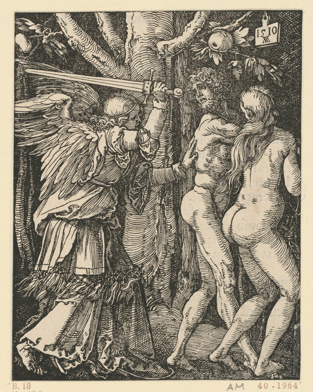 Wygnanie z raju (Mała Pasja) autorstwa Albrecht Dürer