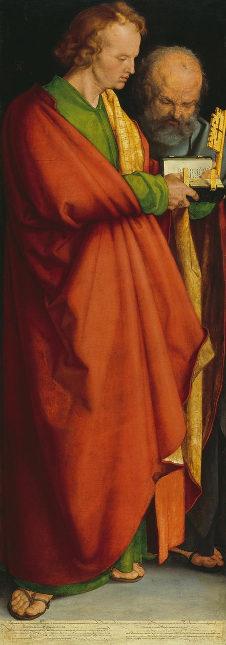 Vier Apostel: Heilige Johannes Ev. und Petrus autorstwa Albrecht Dürer