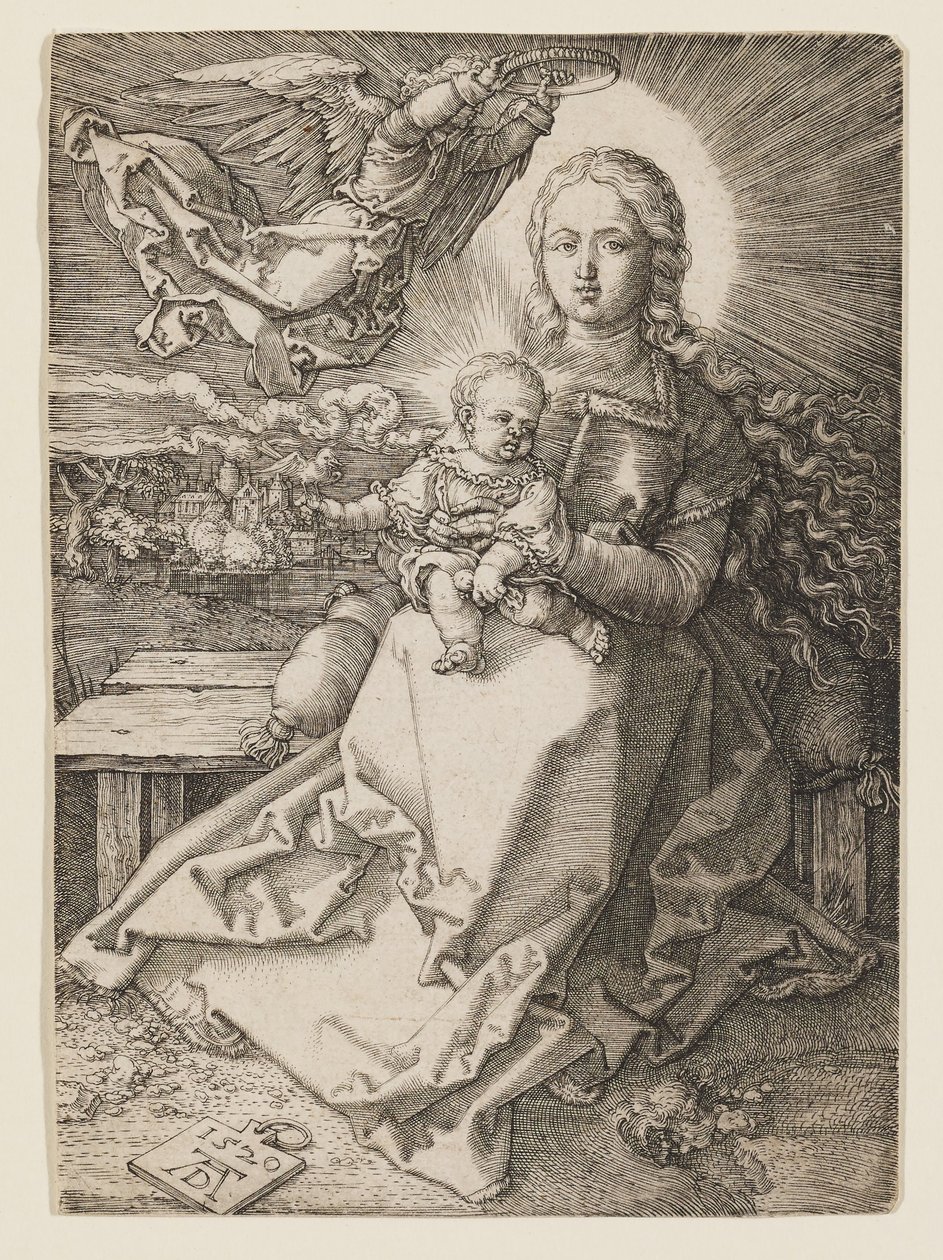 Matka Boska koronowana przez anioła autorstwa Albrecht Dürer