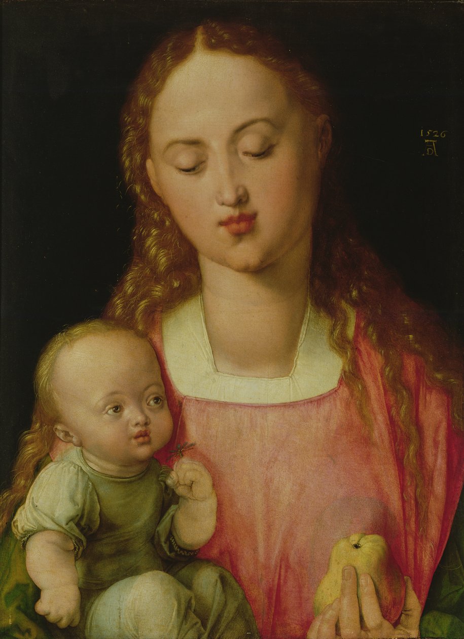 Dziewica z Dzieciątkiem, znana również jako Dziewica z Gruszką, 1526 autorstwa Albrecht Dürer
