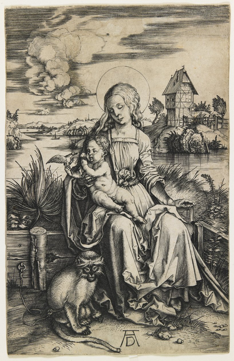 Dziewica z Dzieciątkiem z Małpą, ok. 1930 r. 1498 autorstwa Albrecht Dürer