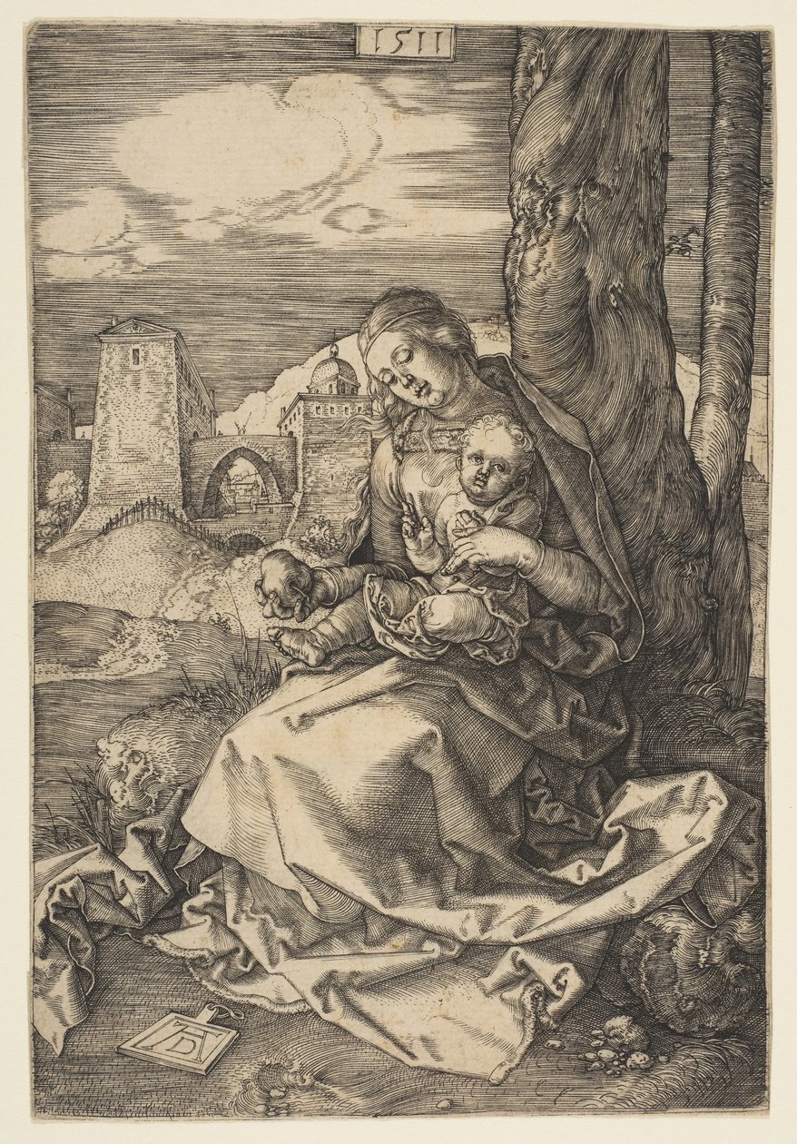 Dziewica z Dzieciątkiem z Gruszką, 1511. autorstwa Albrecht Dürer