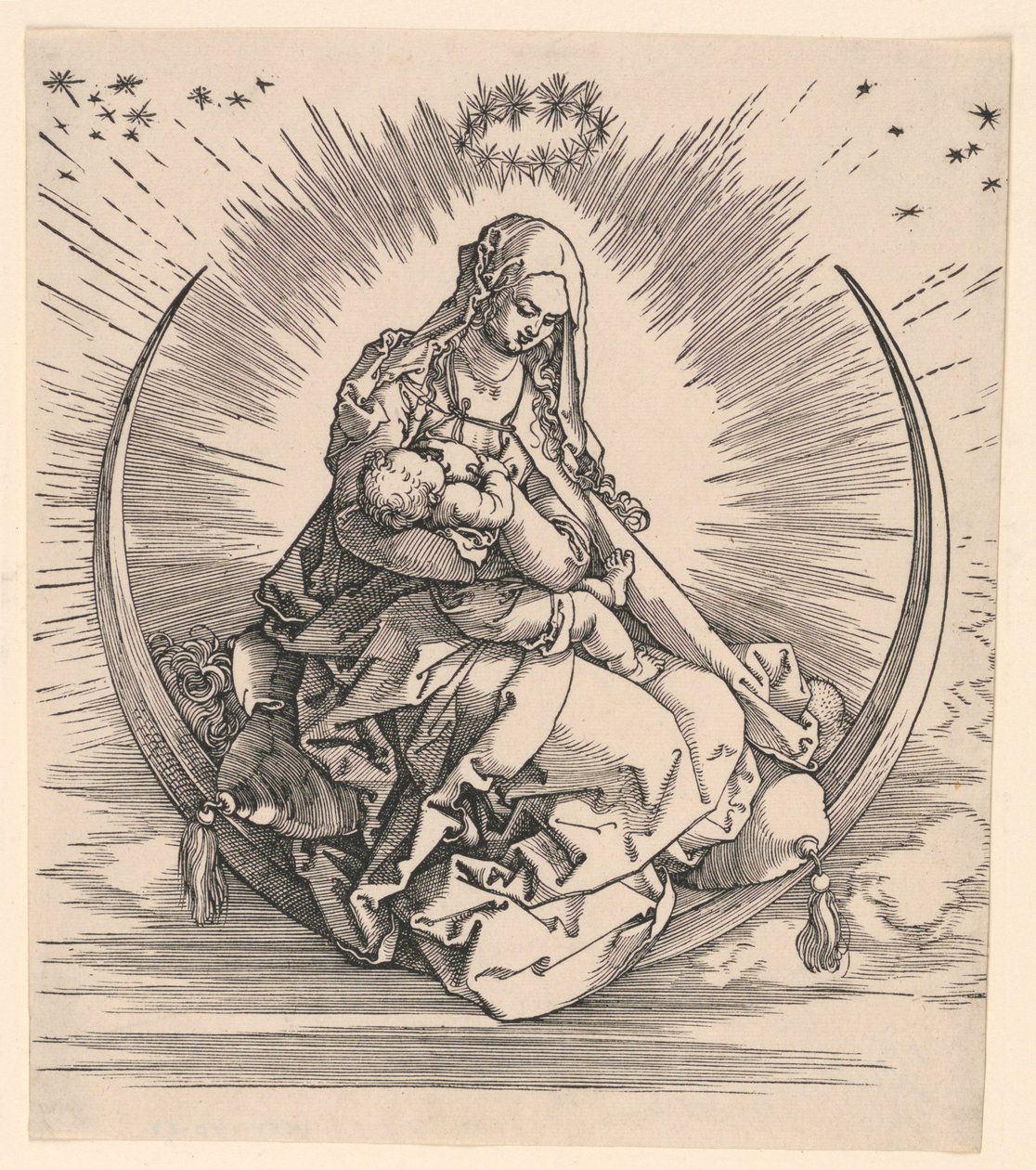 Dziewica na Półksiężycu (Strona tytułowa Życia Dziewicy) autorstwa Albrecht Dürer