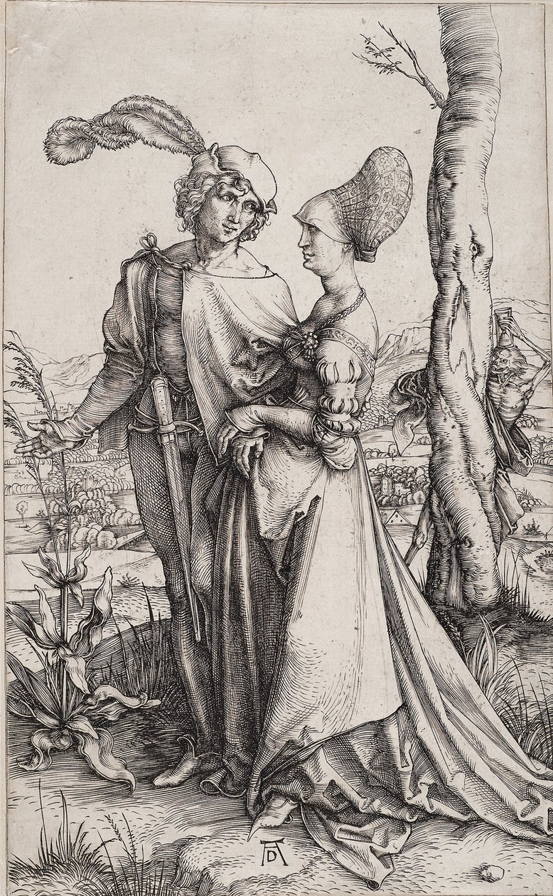 Młoda para zagrożona śmiercią Promenada autorstwa Albrecht Dürer