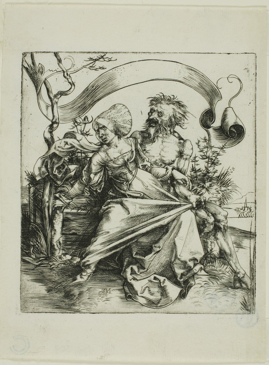 Młoda kobieta zaatakowana przez śmierć (The Ravisher) autorstwa Albrecht Dürer