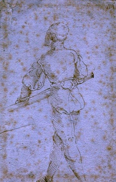 Człowiek z wiosłem, ok. 1520-21 (pióro i atrament na papierze) autorstwa Albrecht Dürer