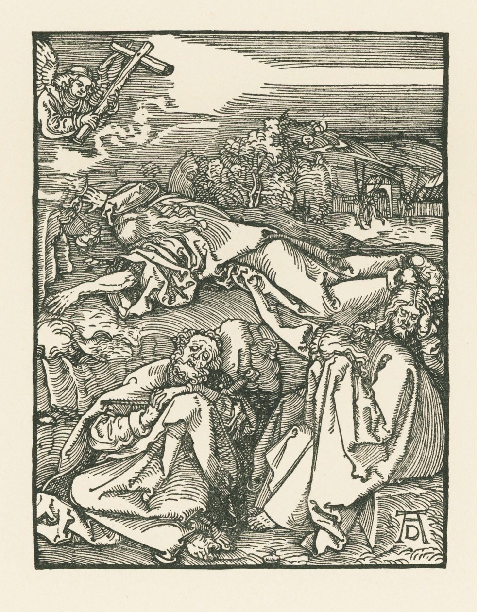 Agonia w Ogrójcu - Chrystus na Górze Oliwnej, ok. 1508-09 (drzeworyt) autorstwa Albrecht Dürer or Duerer
