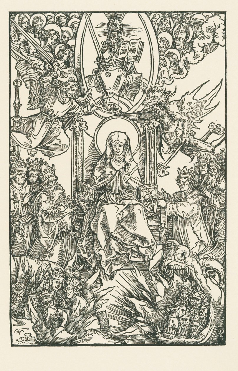 Birgitta przekazuje swoje dzieła cesarzowi, królom i książętom autorstwa Albrecht Dürer or Duerer