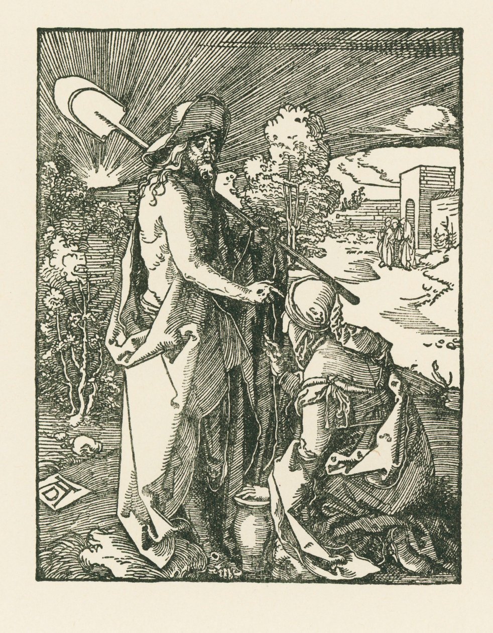 Chrystus ukazujący się Marii Magdalenie - Noli Me Tangere, ok. 1510 (drzeworyt) autorstwa Albrecht Dürer or Duerer