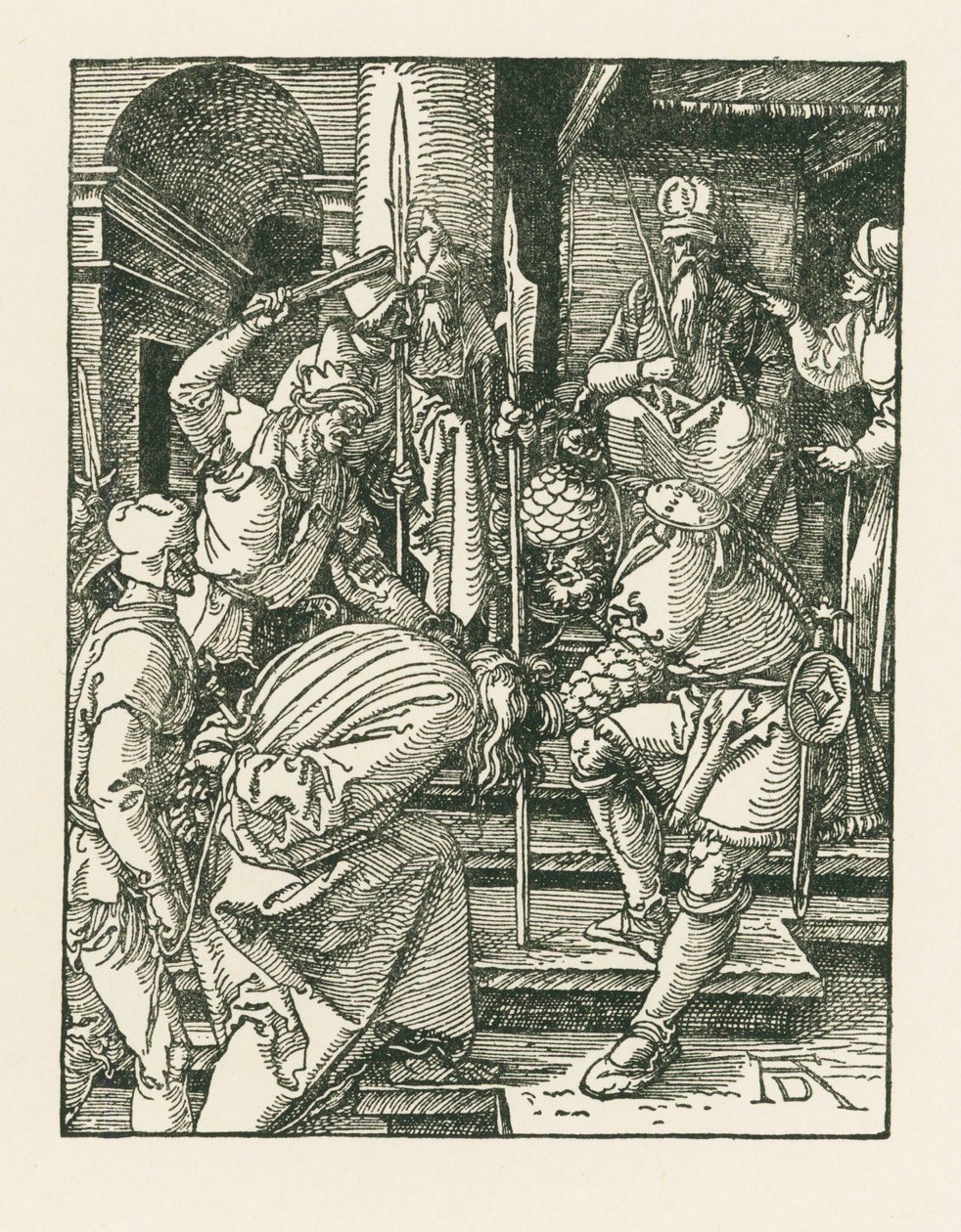 Chrystus przed Annaszem, ok. 1508-09 (drzeworyt) autorstwa Albrecht Dürer or Duerer