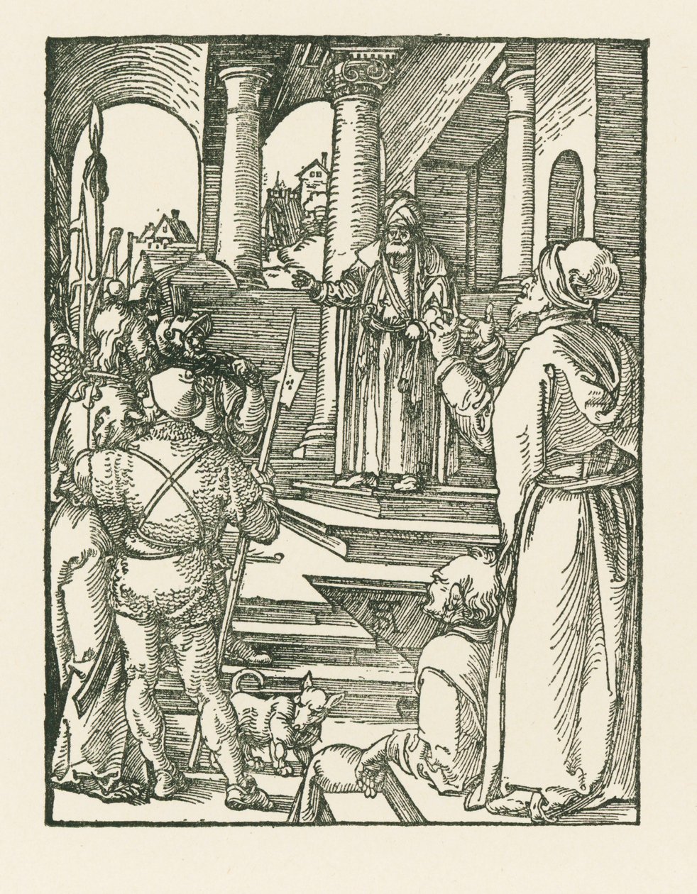 Chrystus przed Piłatem, ok. 1508-09 (drzeworyt) autorstwa Albrecht Dürer or Duerer