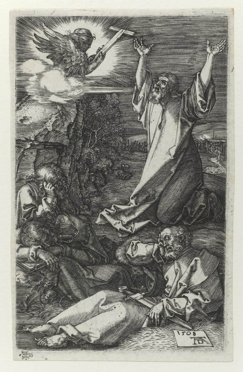 Chrystus w ogrodzie drzew oliwnych autorstwa Albrecht Dürer
