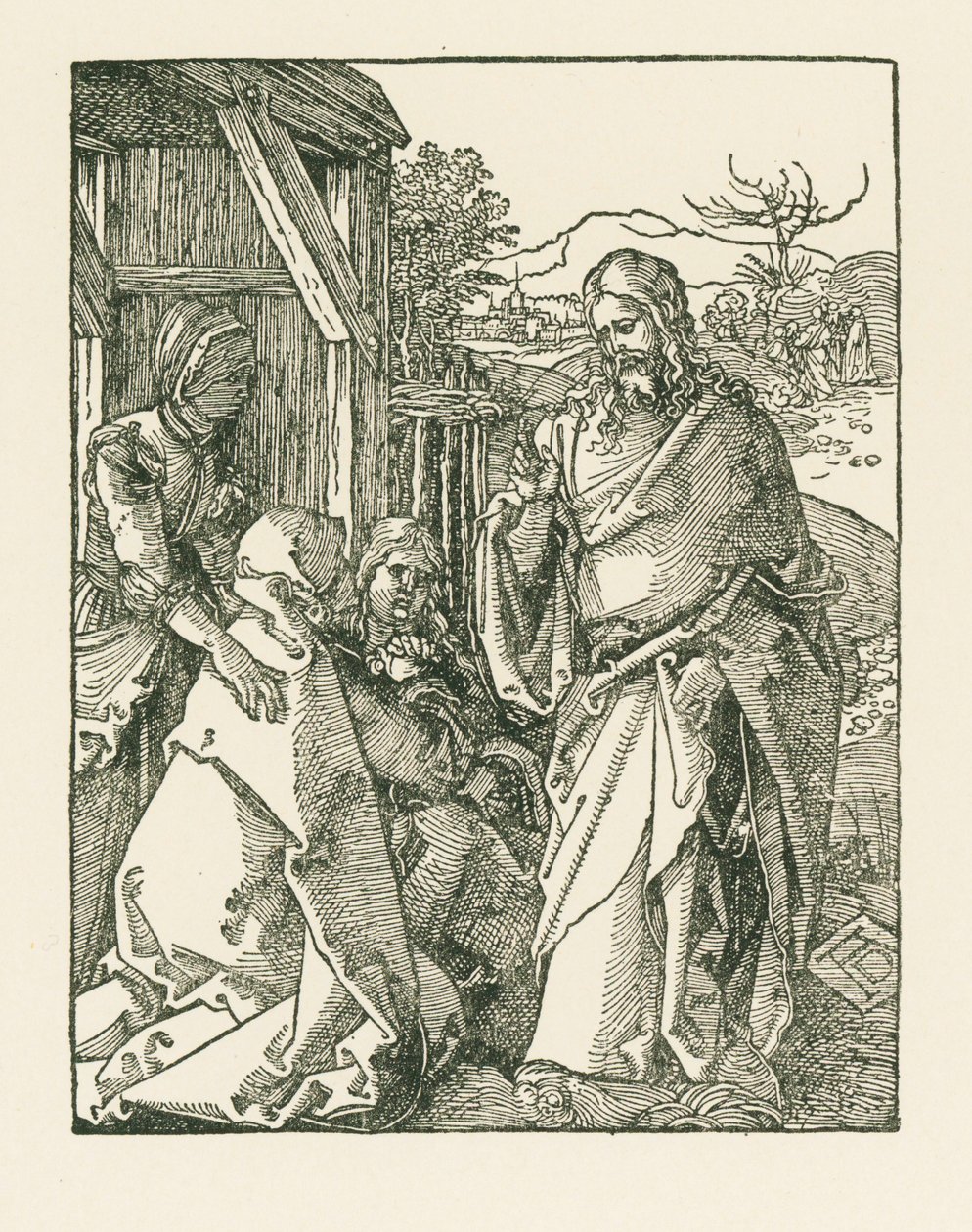 Chrystus opuszczający swoją Matkę, ok. 1508-09 (drzeworyt) autorstwa Albrecht Dürer or Duerer