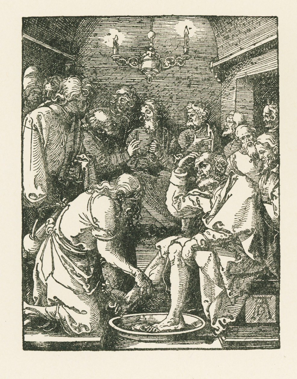 Chrystus umywający nogi Piotrowi, ok. 1508-08 (drzeworyt) autorstwa Albrecht Dürer or Duerer