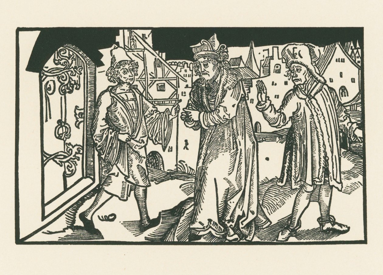 Davus, Simo i Chremes, ok. 1492-93 (drzeworyt) autorstwa Albrecht Dürer or Duerer