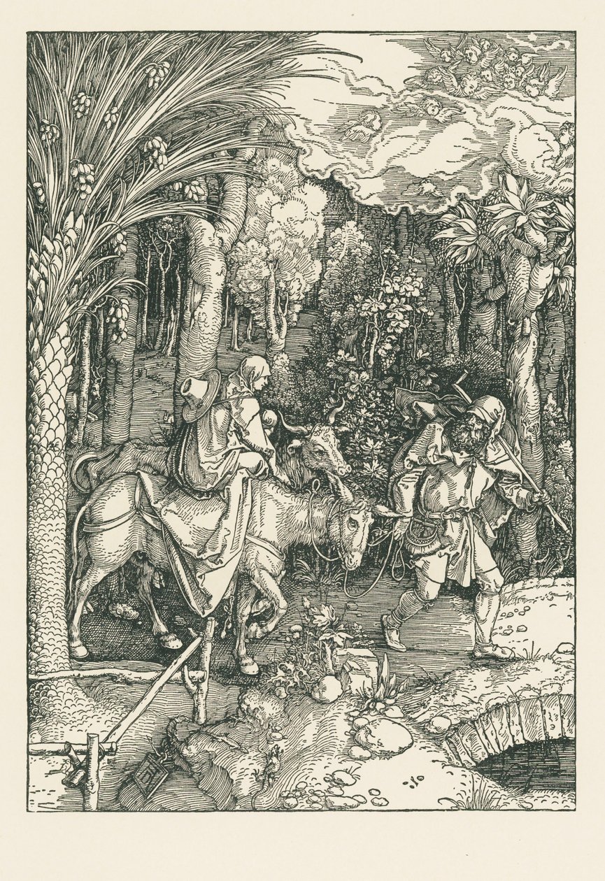Ucieczka do Egiptu, ok. 1504 (drzeworyt) autorstwa Albrecht Dürer or Duerer