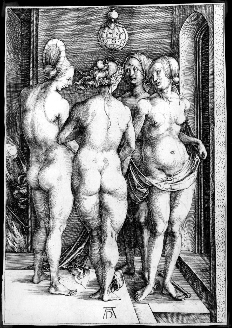 Cztery nagie kobiety, czyli czarownice autorstwa Albrecht Dürer