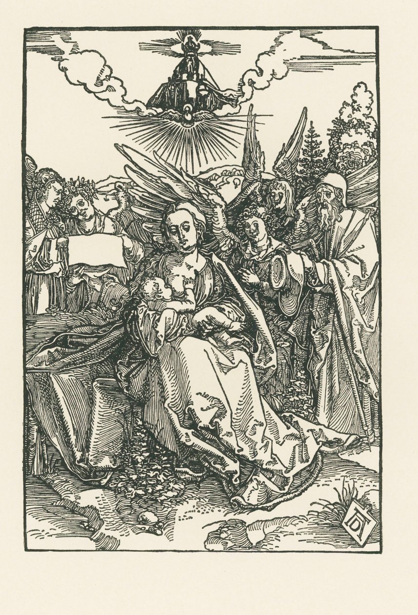 Święta Rodzina z pięcioma aniołami, ok. 1503-04 (drzeworyt) autorstwa Albrecht Dürer or Duerer