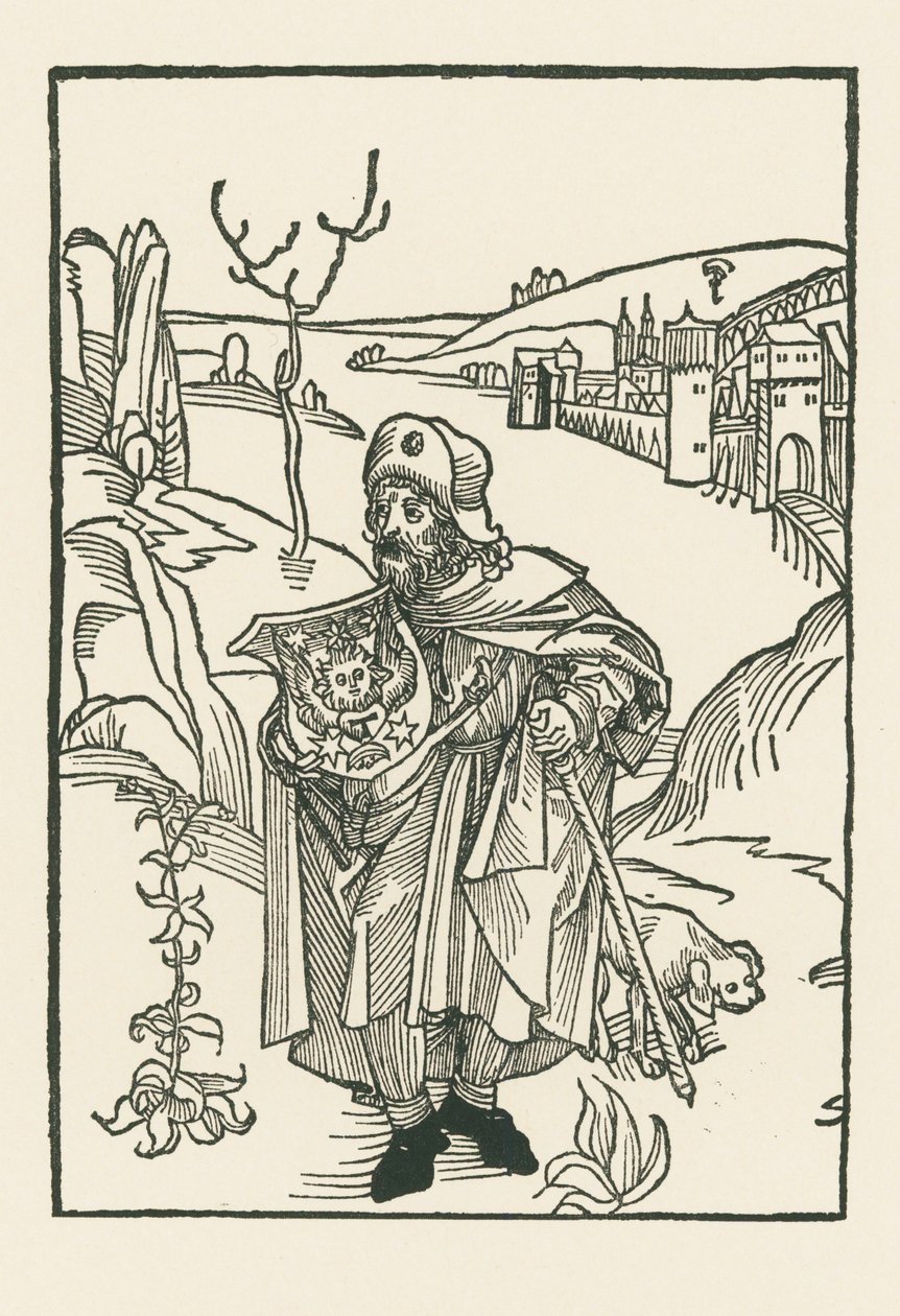 Jean Charlier de Gerson jako pielgrzym autorstwa Albrecht Dürer or Duerer