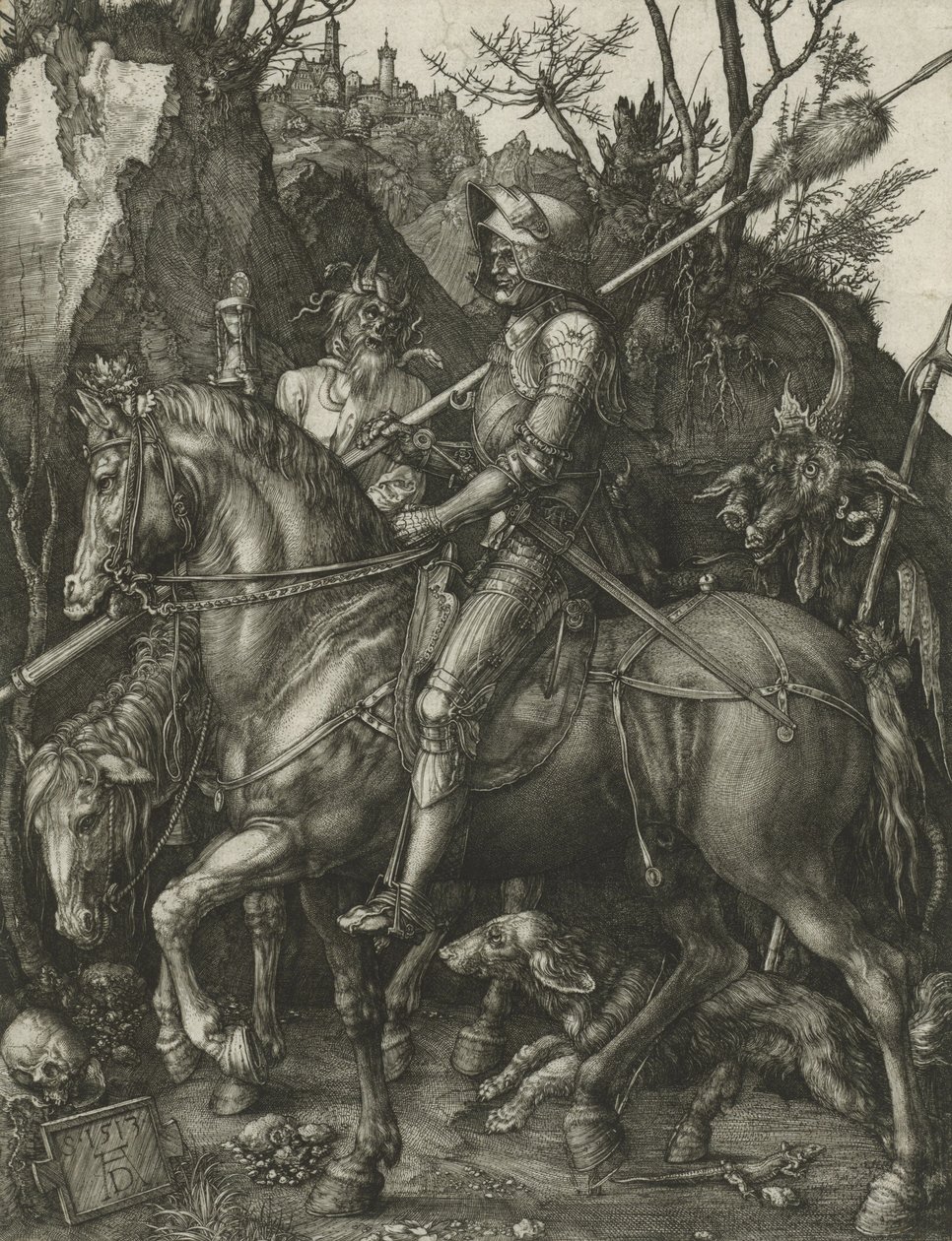Rycerz, Śmierć i Diabeł autorstwa Albrecht Dürer