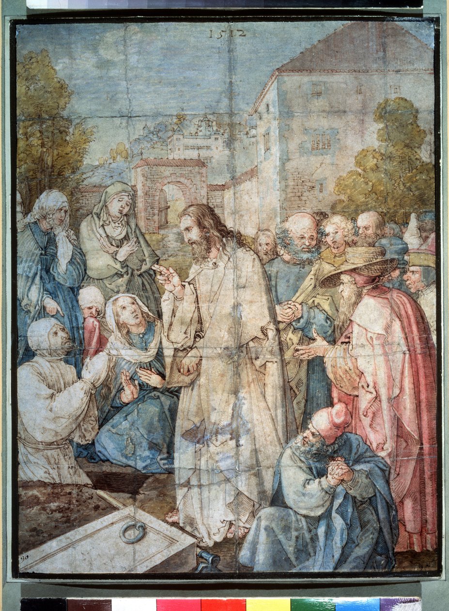 „Wskrzeszenie Łazarza” (Wskrzeszenie Łazarza) Akwarela i tusz Albrechta Durera (1471-1528) 1512 Muzeum Puszkina, Moskwa autorstwa Albrecht Dürer