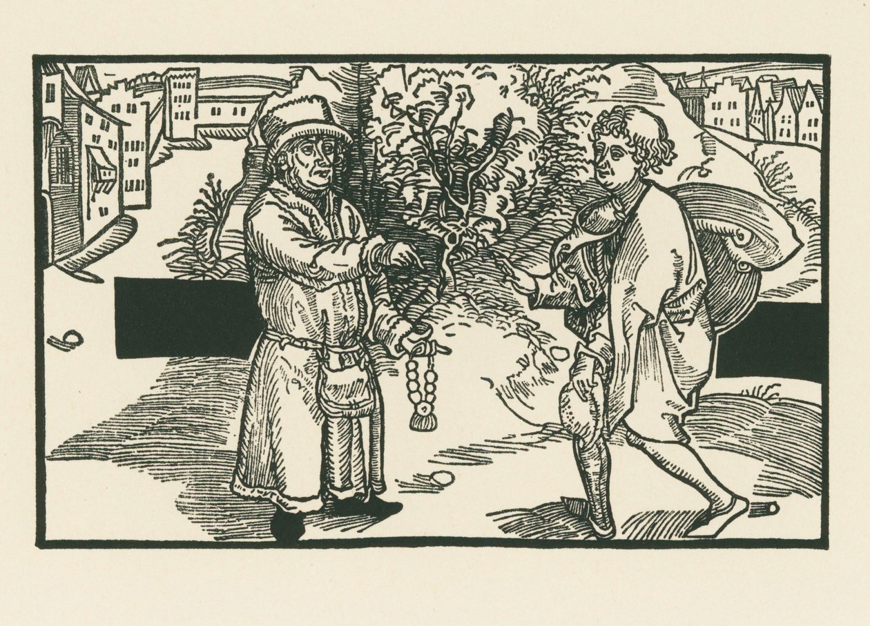 Laches i Parmeno, ok. 1492-93 (drzeworyt) autorstwa Albrecht Dürer or Duerer